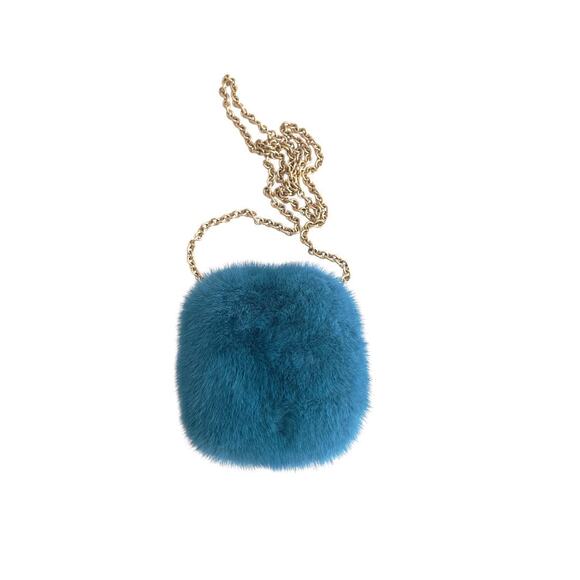 Vintage Gucci Blue Mink Fur Box - Picture 1 of 8